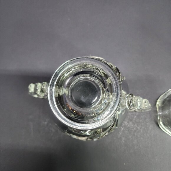 Vintage Indiana Clear Glass Willow Pattern Creamer and Sugar Bowl SET - Picture 8 of 13